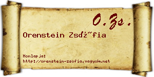 Orenstein Zsófia névjegykártya